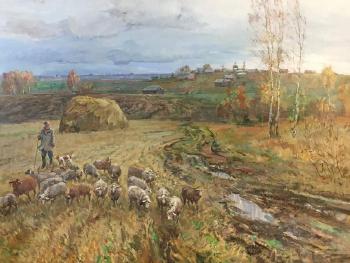 Berger et troupeau dans la plaine by 
																	Ivan Tabakovic