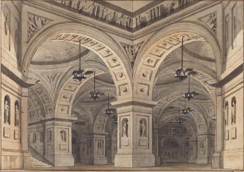 Palace hall with chandeliers by 
																	Alessandro Sanquirico
