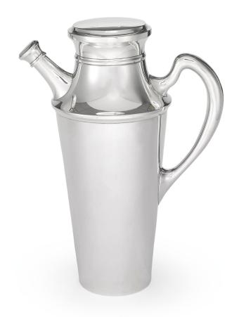 An American silver cocktail shaker by 
																	 Samuel Kirk & Son