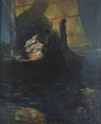 Nächtliche Bootsfahrt mit Neugeborenem by 
																			Walter Stengl