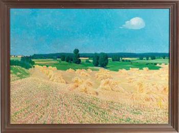 Summer landscape by 
																			Gustav Wunderwald