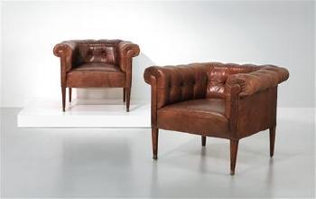 Two armchairs designed by Adolf Loos (attributed to), Vienna, c. 1905 by 
																			 Friedrich Otto Schmidt
