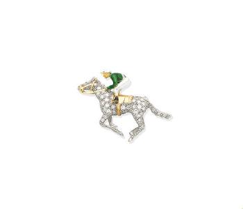 An Enamel And Diamond Jockey Brooch by 
																	 Alabaster & Wilson Ltd