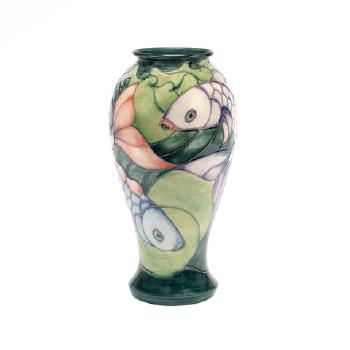 A Moorcroft Carp Vase in in a Special Colourway by 
																	Sally Tuffin