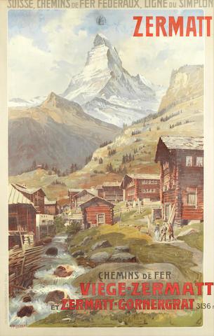 Zermatt,chemins De Fer Viege-zermatt by 
																	Anton Reckziegel