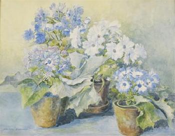 Blaue Blumen by 
																			Hermine Faulhaber