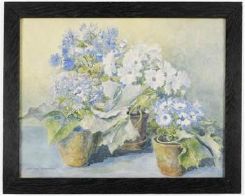 Blaue Blumen by 
																			Hermine Faulhaber