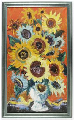 Sonnenblumenstrauß in Vase by 
																			Hans Waiblinger