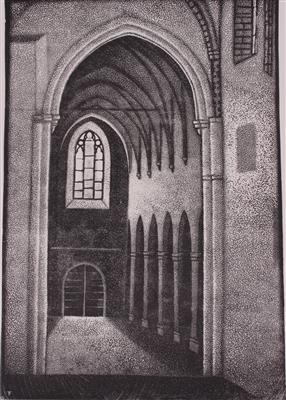 Die Minoritenkirche in KremsStein, Ehrenmal für Martin Johann Schmidt (Kremser Schmidt) by 
																			Franz Traunfellner