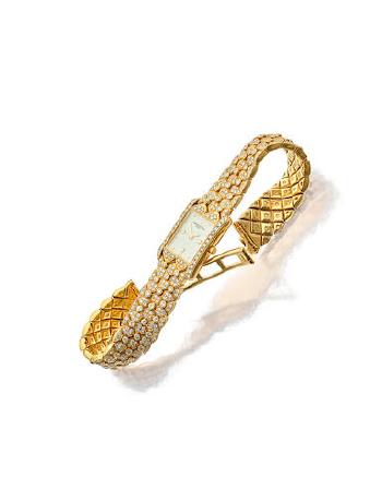 A Fine 18K Gold And Diamond Lady'S Quartz Wrist Watch by 
																	 Vacheron & Constantin