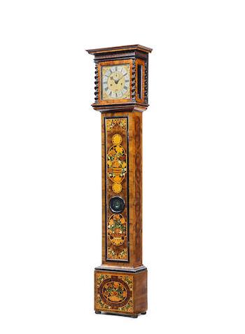 A Small Olivewood Marquetry Longcase Clock by 
																	Thomas Tompion