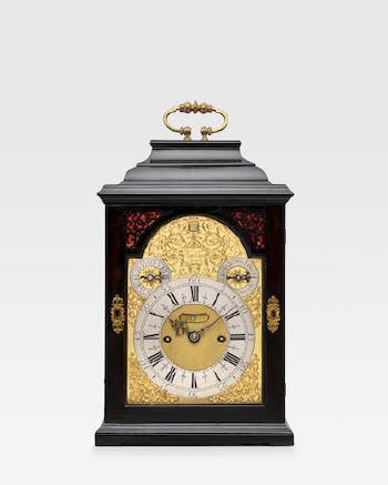 A Fine And Rare  Quarter Repeating Ebonized Table Clock by 
																	Thomas Tompion