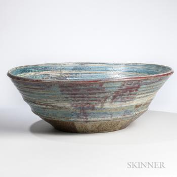Nerikomi Large Studio Pottery Bowl by 
																			Makoto Yabe
