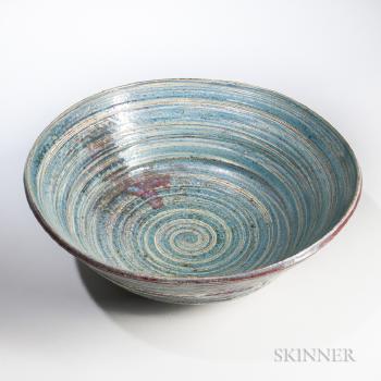 Nerikomi Large Studio Pottery Bowl by 
																			Makoto Yabe