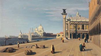 Venise, Vue Du Quai Deseesclavons by 
																			Jean Baptiste Camille Corot