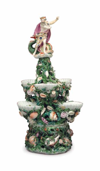 A Derby Porcelain Mythological Centerpiece And Stand by 
																	 Royal Crown Derby Porcelain