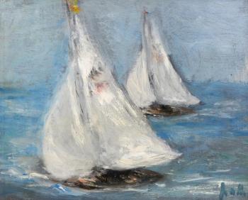 Deux voiliers by 
																	Jacques Favre de Thierrens