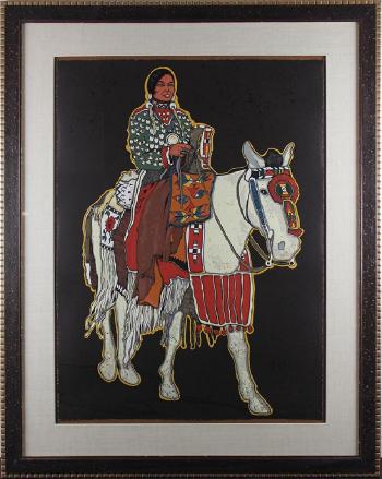 Woman On Horseback by 
																			Kevin Red Star