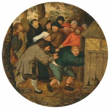 A Drunkard Pushed Into a Pigsty by 
																	Pieter Brueghel
