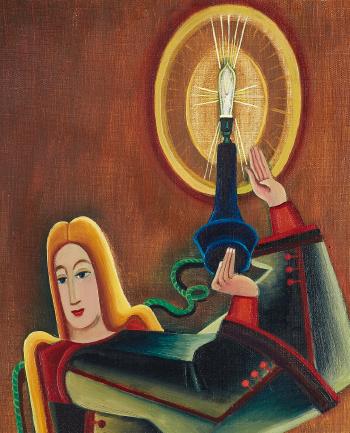 Kvinna med lampa by 
																			Gosta Adrian-Nilsson