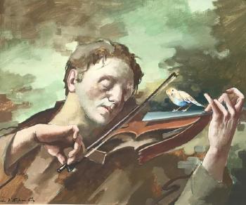 Le violonniste à l'oiseau by 
																	Jean d'Esparbes