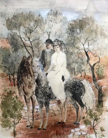 Couple à cheval by 
																	Olga Sacharoff
