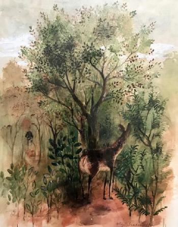 Chevreuil sur un chemin by 
																	Olga Sacharoff