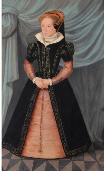 Portrait of Mary Tudor, standing by 
																			Hans Eworth