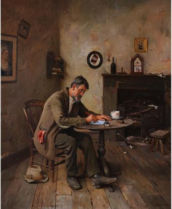 Writing a letter by 
																			Charles Spencelayh