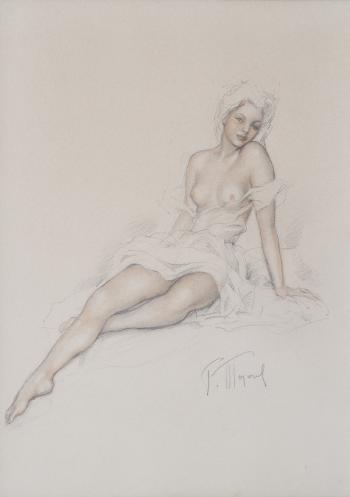 Femme nue au drapé by 
																	Fernand Majorel