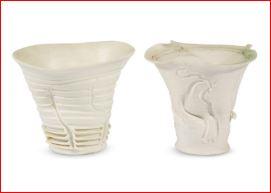 Two porcelain 'light gatherer studies' by 
																			Rudolph Staffel