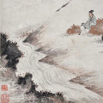 A Scholar on the River Bank by 
																			 Wang Shishen
