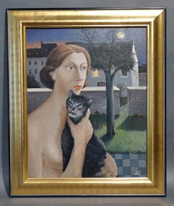 Femme au chat by 
																	Felicien Absil