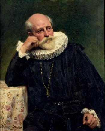 Portrait d’un acteur en costume Renaissance by 
																	Edouard Alexandre Sain