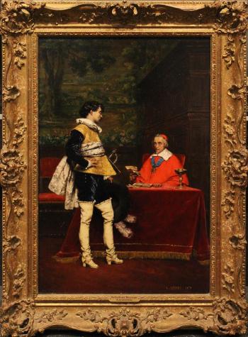 Audience With Richelieu by 
																			Adolphe Alexandre Lesrel
