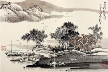 Landscape in cold autumn by 
																	 Xu Yungao