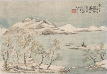Remaining Snow in The Spring Mountain by 
																	 Zha Fengyi