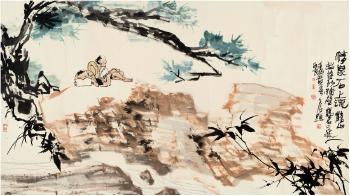 Shepherds on The Rock by 
																	 Zhuo Hejun
