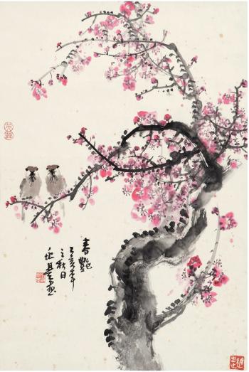 Pink Plum Blossoms by 
																	 Tang Zhaoji