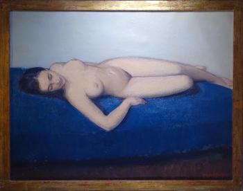 Femme nue allongée by 
																			Michel Dutrieu