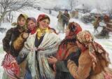 Country life in a Russian village at winter time by 
																			Feodor Vasilievich Sychkov