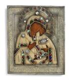 A Russian Mother of God icon Vladimirskaja by 
																			Alexei Fedorov Kolotochin