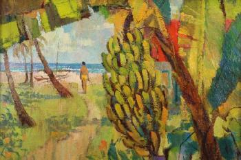 Summer morning banana tree, papeete tahiti by 
																			Louis Macouillard