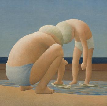 Two Boys Playing by 
																			Alex Colville