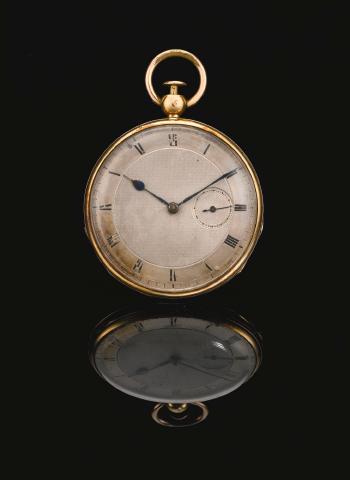 A Yellow Gold Open-faced Quarter Repeating Cylinder Watch  No 6418 by 
																	Charles Ouding