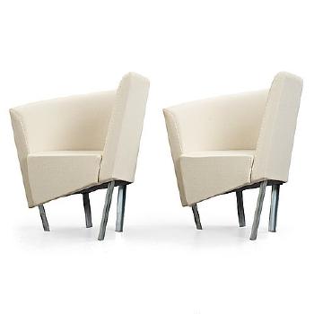A Pair Of Easy Chairs For Gambe-pallucco, Italy by 
																			Paolo Pallucco