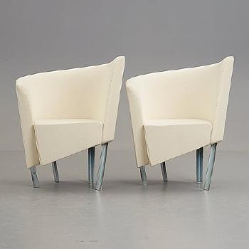 A Pair Of Easy Chairs For Gambe-pallucco, Italy by 
																			Paolo Pallucco