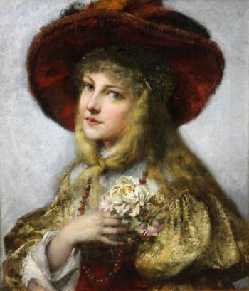Portrait of Noblewoman by 
																			Gustav Laeverenz