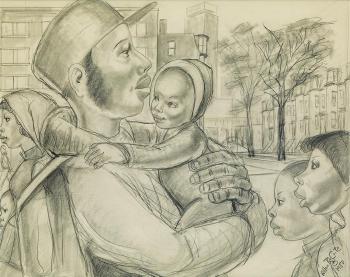 Untitled (Family) (1); The Teacher (2) by 
																			Allan Rohan Crite