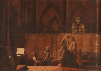 The Burial Of King Andre in 1390 (1797) by 
																			Angelo Quaglio